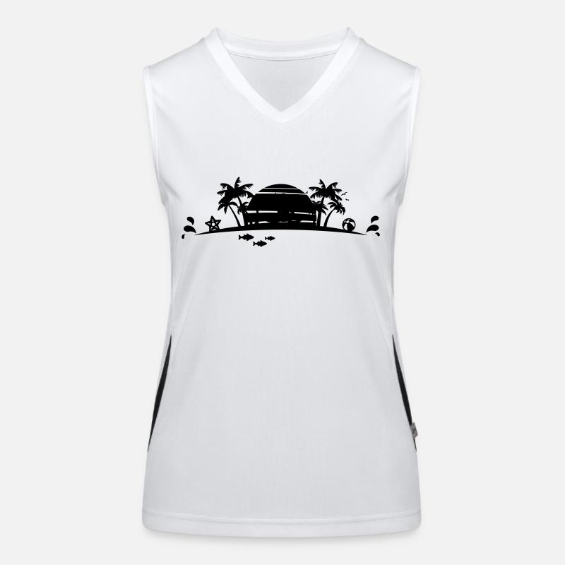 Sommer - Palmen Strand Funktionelles Kontrast-Tank Top für Frauen