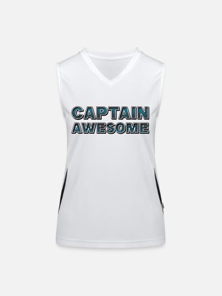 CAPTAIN AWESOME - Funktionelles Kontrast-Tank Top für Frauen - Weiß/Schwarz - Vorne
