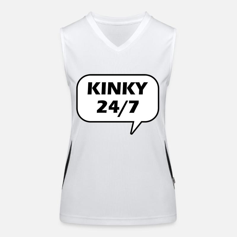Text kinky vierundzwanzig sieben Funktionelles Kontrast-Tank Top für Frauen