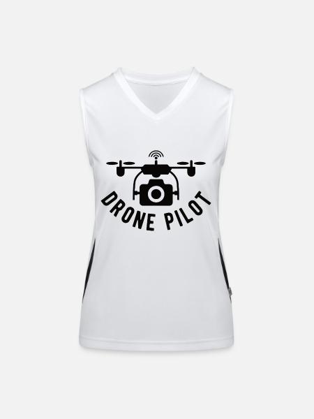 Drone Drone Pilot Drone Operator Quadcopter - Women's Functional Contrast Tank Top - white/black - Front