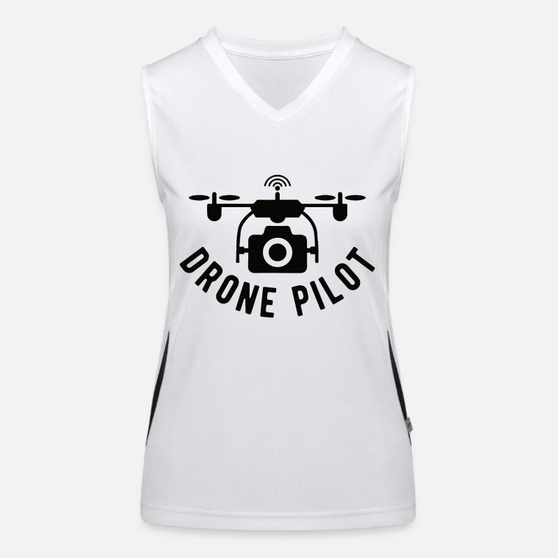 Drone Drone Pilote Drone Opérateur Quadcopter Débardeur respirant contrasté Femme