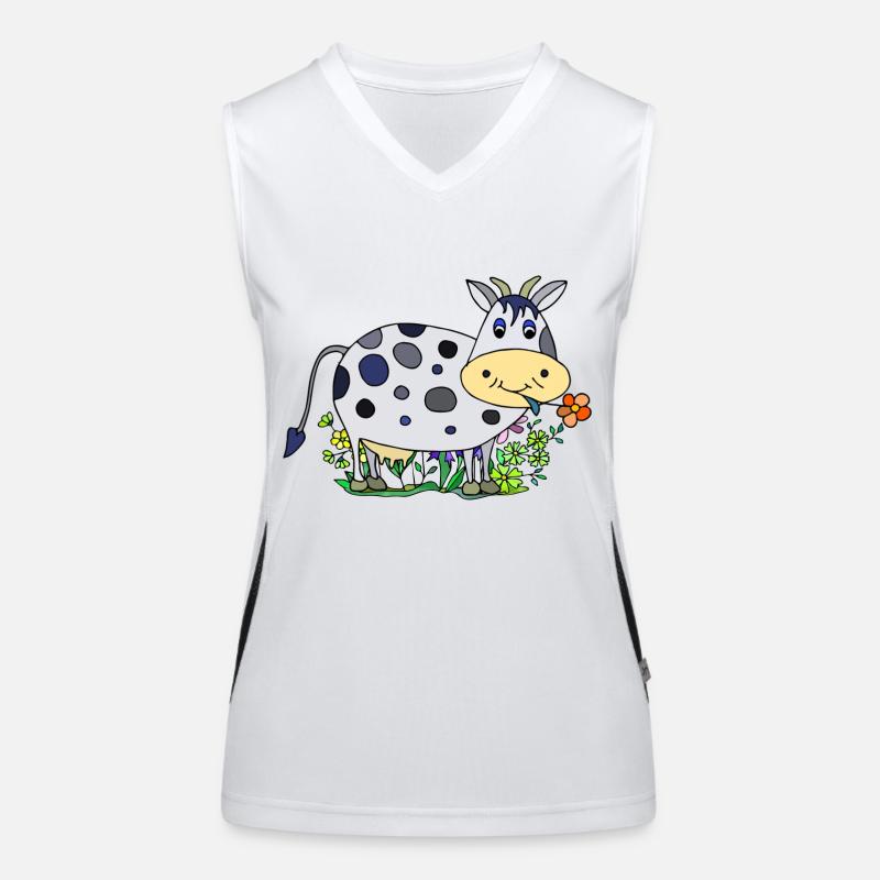 Kuh Funktionelles Kontrast-Tank Top für Frauen