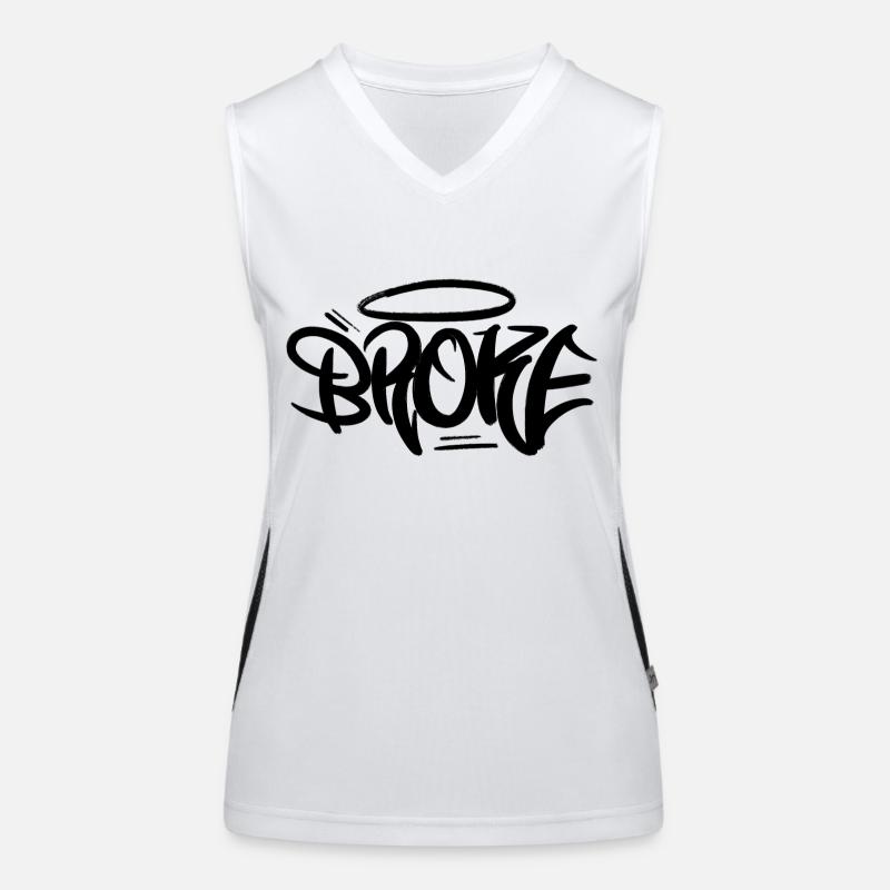 Style de conception de graffiti brisé Débardeur respirant contrasté Femme