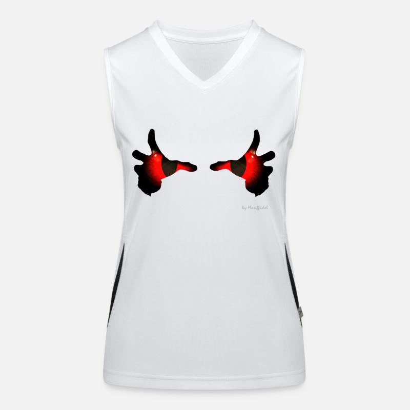 Devil Eyes Funktionelles Kontrast-Tank Top für Frauen