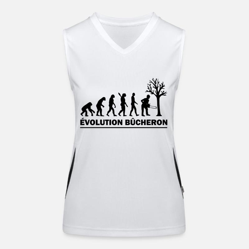 evolution bûcheron / cadeau humour bucheron Débardeur respirant contrasté Femme
