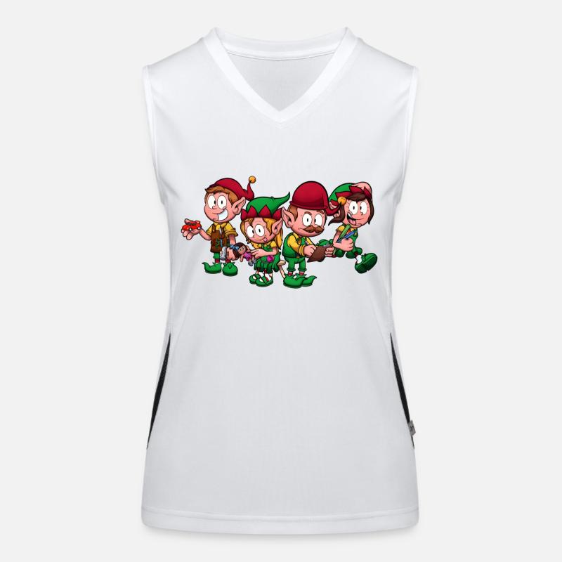 Weihnachtsarbeiter-Elfen Funktionelles Kontrast-Tank Top für Frauen