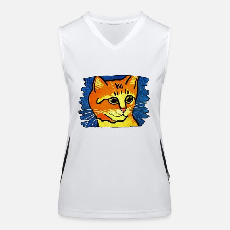 Orange Katze Funktionelles Kontrast-Tank Top für Frauen