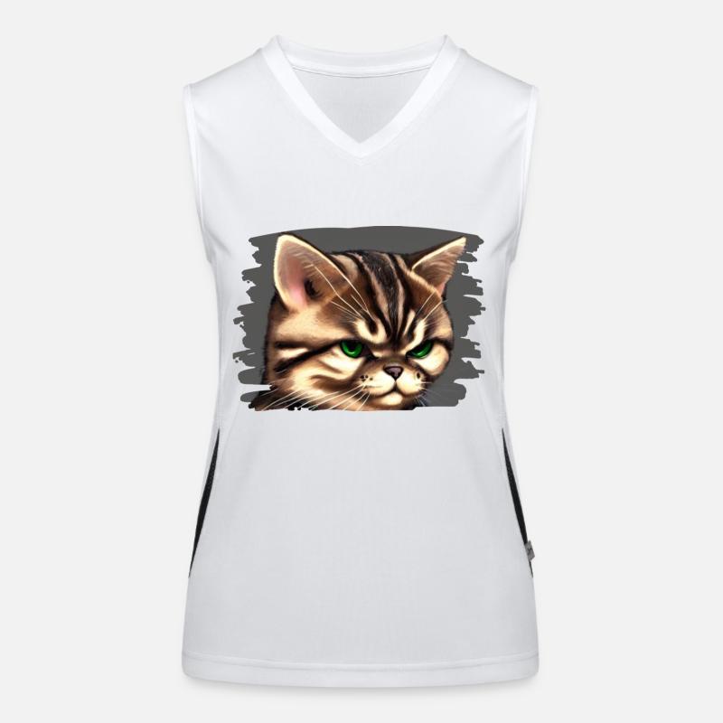 Cat face Women's Functional Contrast Tank Top