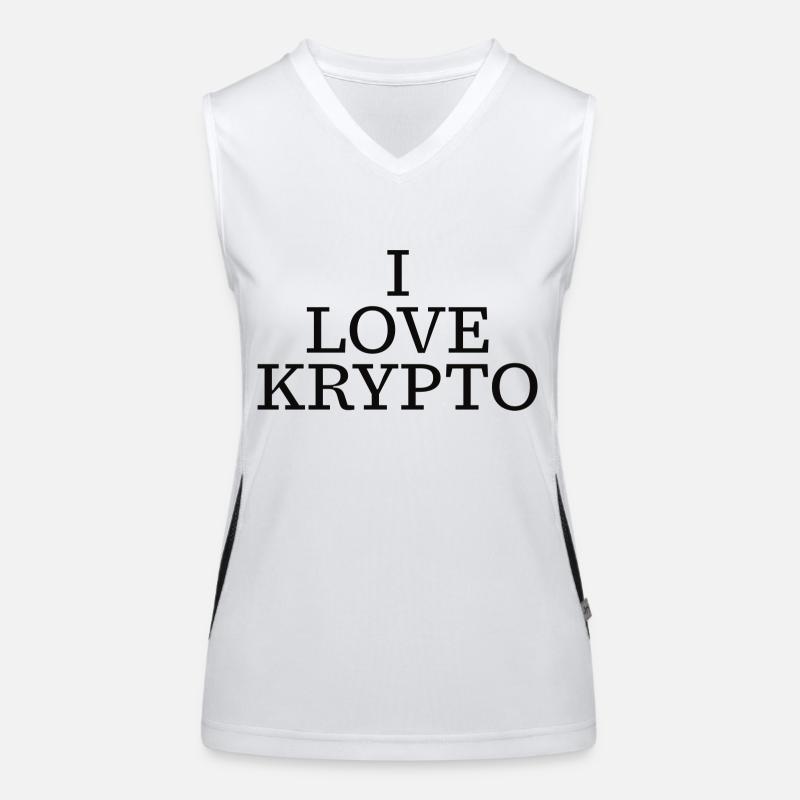 I love Krypto Funktionelles Kontrast-Tank Top für Frauen