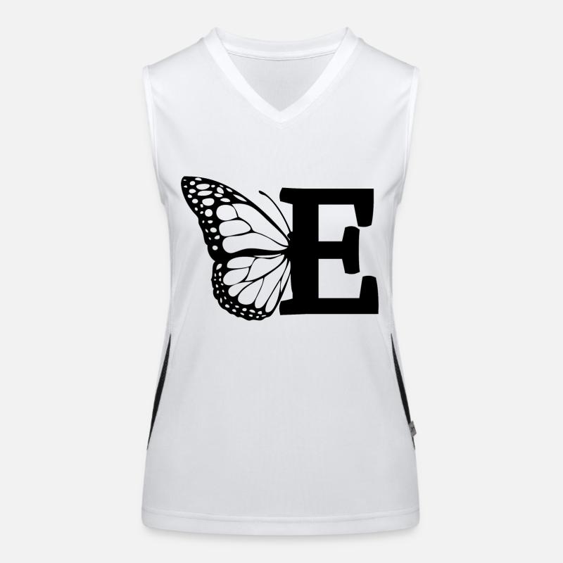 Buchstabe E Schmetterling Funktionelles Kontrast-Tank Top für Frauen