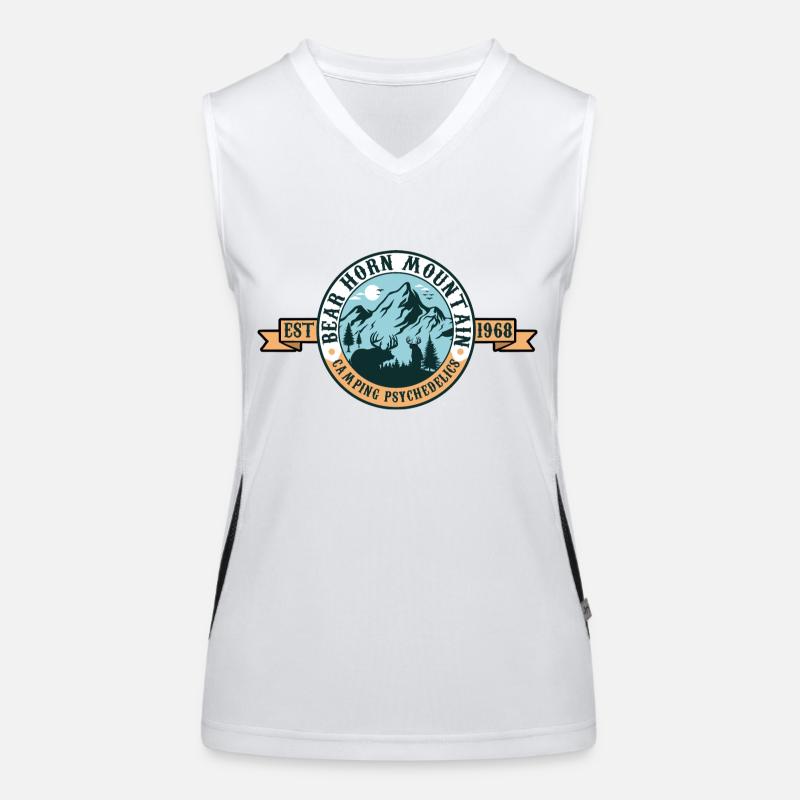 Bear Horn Mountain - Camping Psychedelics Women's Functional Contrast Tank Top