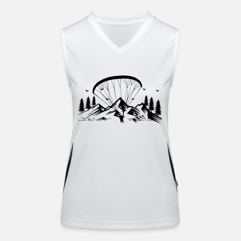 Weightless passion: pleasurable paragliding - Women's Functional Contrast Tank Top - white/black