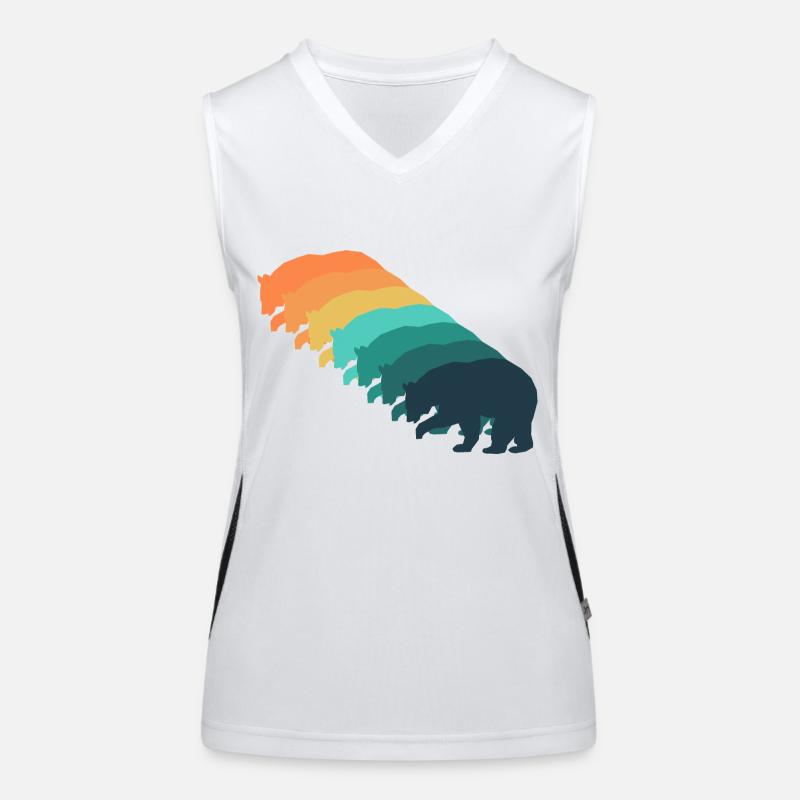 Retro bear Women's Functional Contrast Tank Top