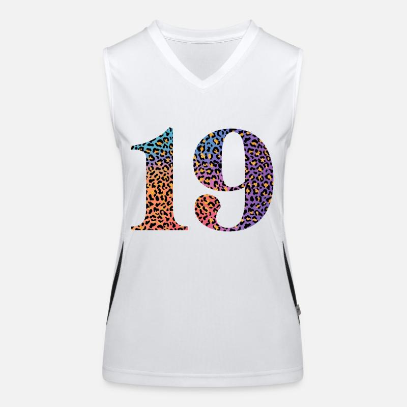 19th Birthday Leopard Women's Functional Contrast Tank Top