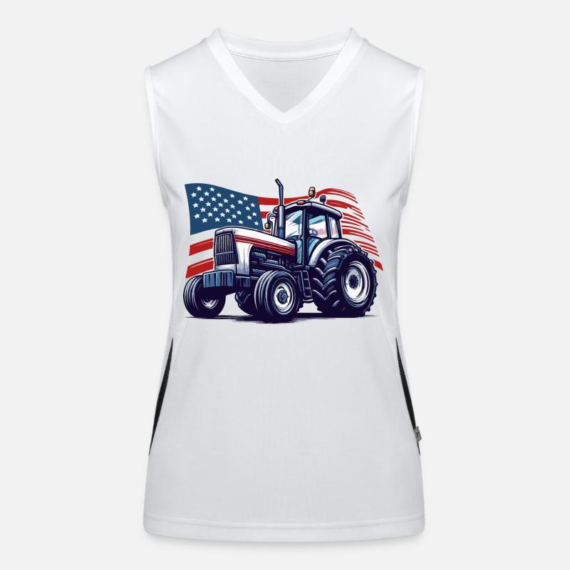 Traktor USA Geschenkidee Funktionelles Kontrast-Tank Top für Frauen