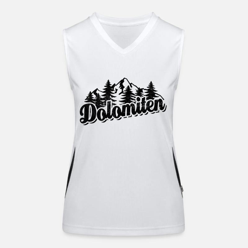 Dolomiten - Wald und Berge Wandern Erholung Funktionelles Kontrast-Tank Top für Frauen