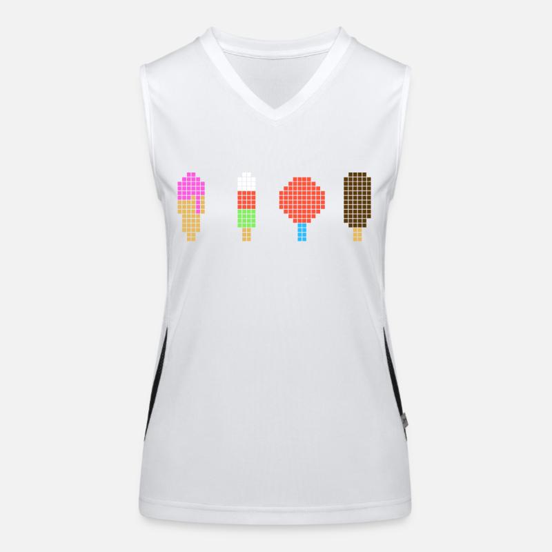 Pixel Eis - Retro Eiscreme Débardeur respirant contrasté Femme