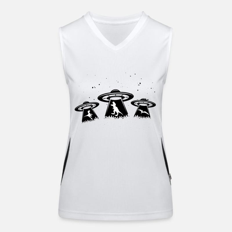 Ufo Alien Dinosaur Women's Functional Contrast Tank Top