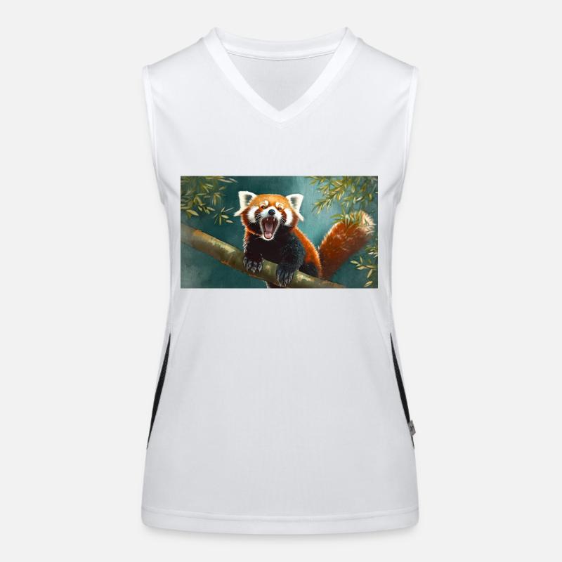 Cute animals chilling – red panda Women's Functional Contrast Tank Top