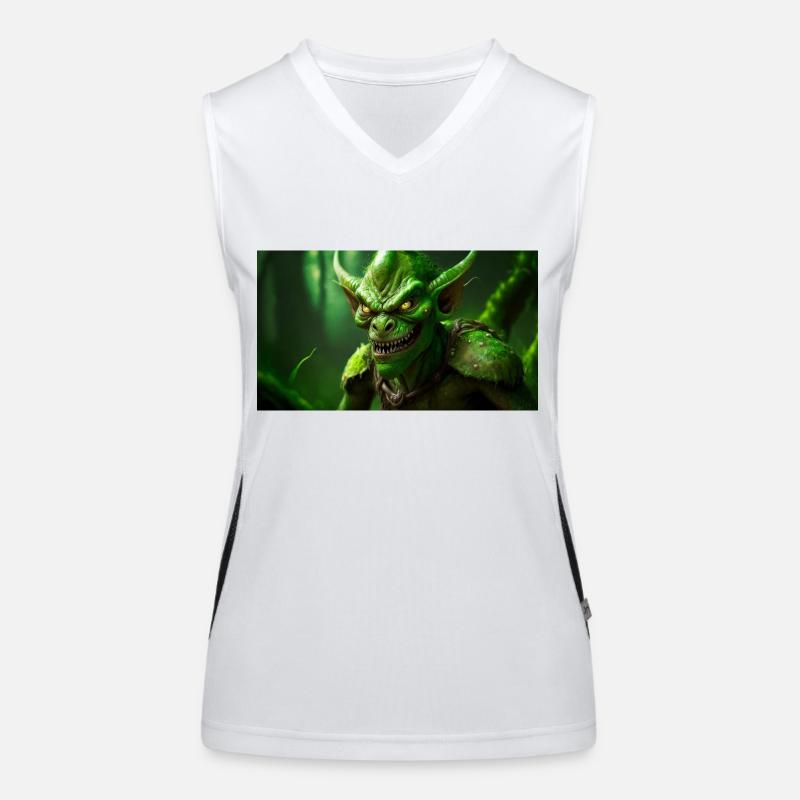 evil goblin evil smile monster dark horror scary Women's Functional Contrast Tank Top