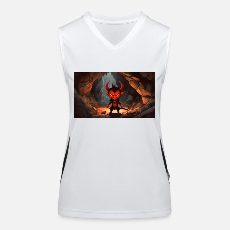 Evil Devil - Junge niedliche kleine Monster Funktionelles Kontrast-Tank Top für Frauen