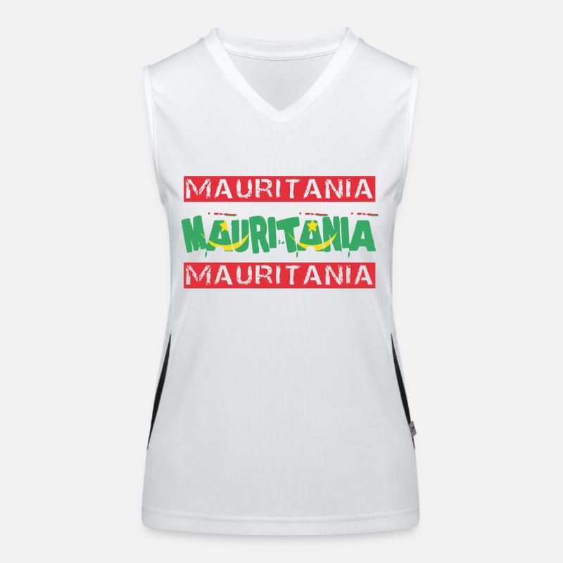 Mauritanie Texte Drapeau Débardeur respirant contrasté Femme