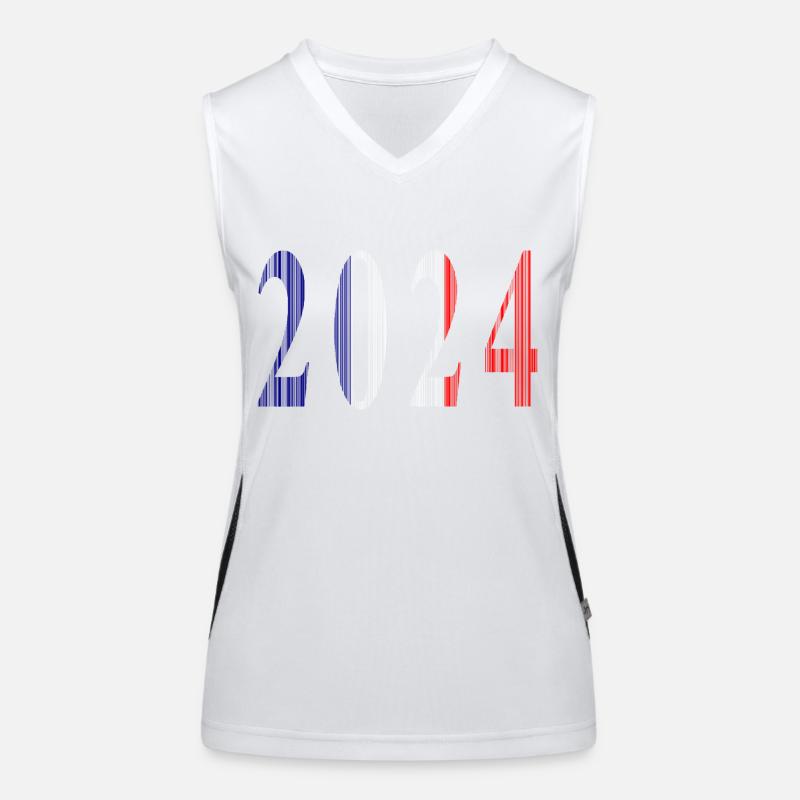 2024 Blue White Red Women's Functional Contrast Tank Top