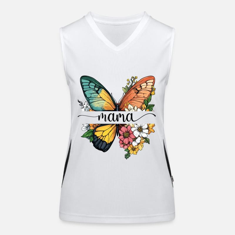 Mama Schmetterling Blumen Beste Mutter Muttertag Funktionelles Kontrast-Tank Top für Frauen