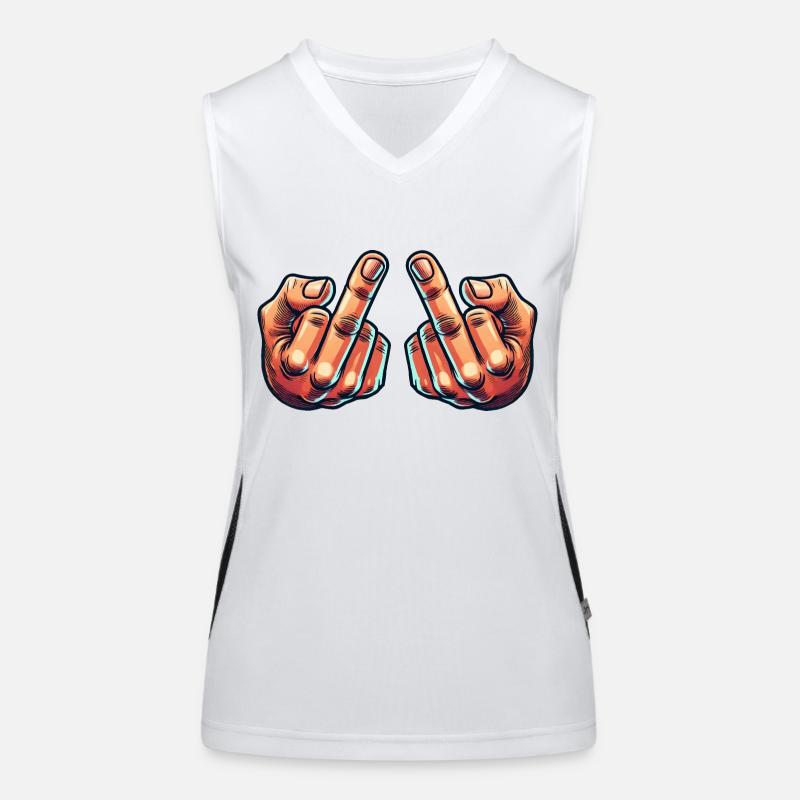 mittelfinger 2 Funktionelles Kontrast-Tank Top für Frauen