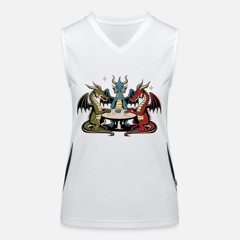 Drachen-Spielkarten Funktionelles Kontrast-Tank Top für Frauen