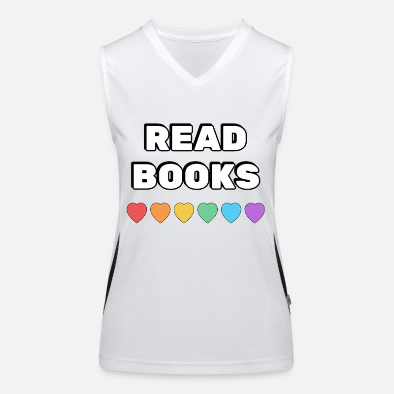 Bücher lesen Rainbow Hearts Funktionelles Kontrast-Tank Top für Frauen