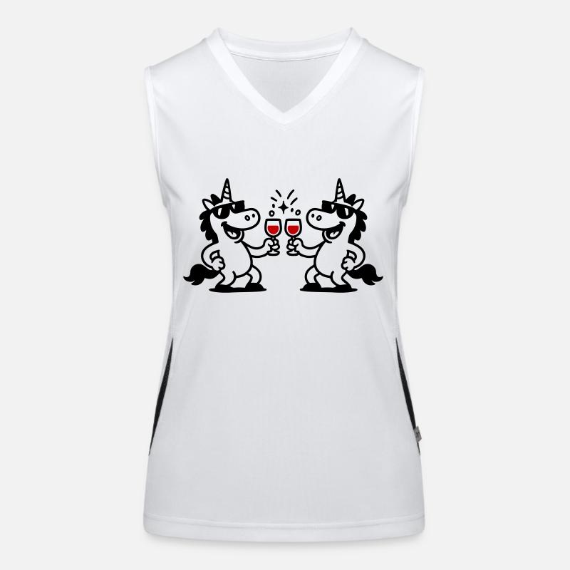 Einhorn Weinglas Party Funktionelles Kontrast-Tank Top für Frauen