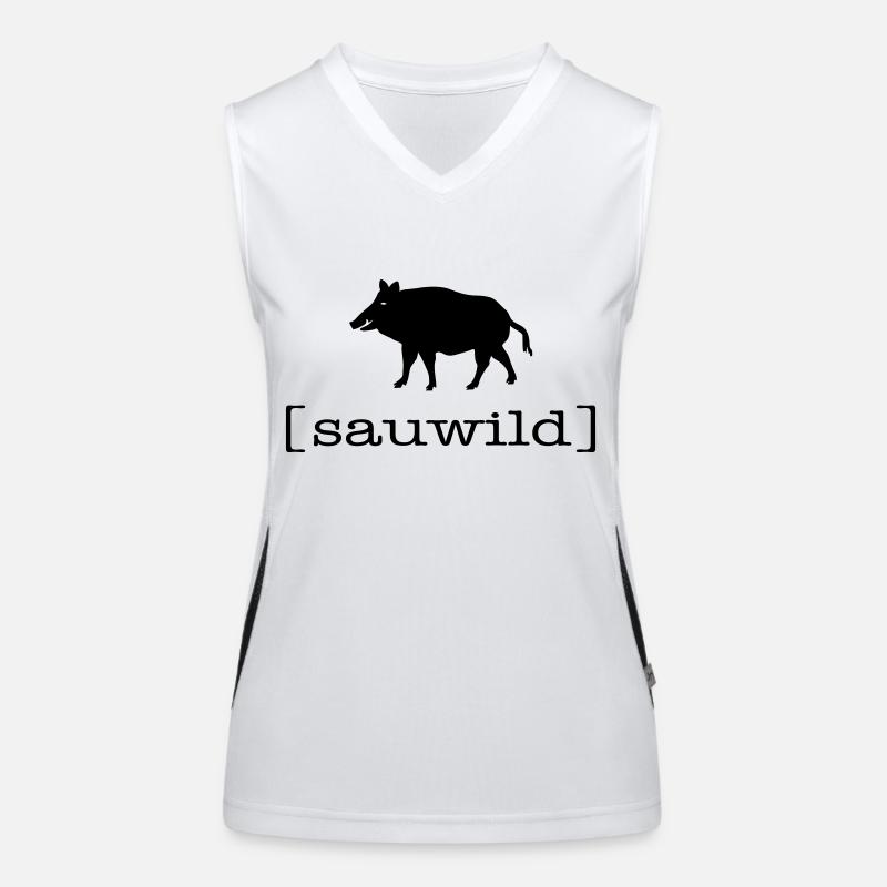 sauwild wild sau wildschwein wildsau schwein eber Funktionelles Kontrast-Tank Top für Frauen