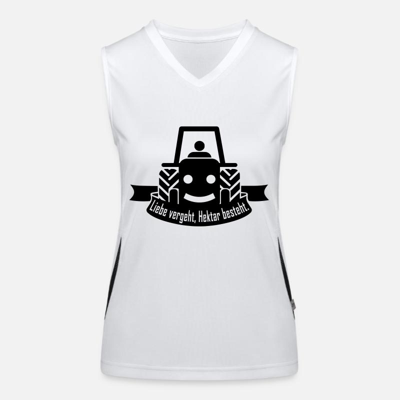 Liebe vergeht, Hektar besteht. Funktionelles Kontrast-Tank Top für Frauen