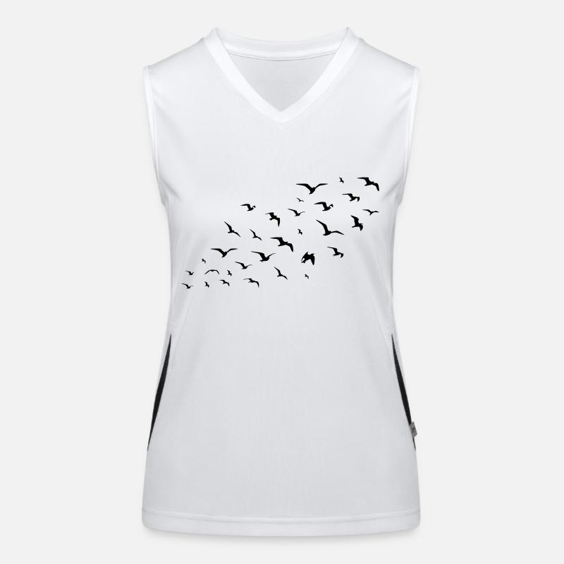 birds Funktionelles Kontrast-Tank Top für Frauen