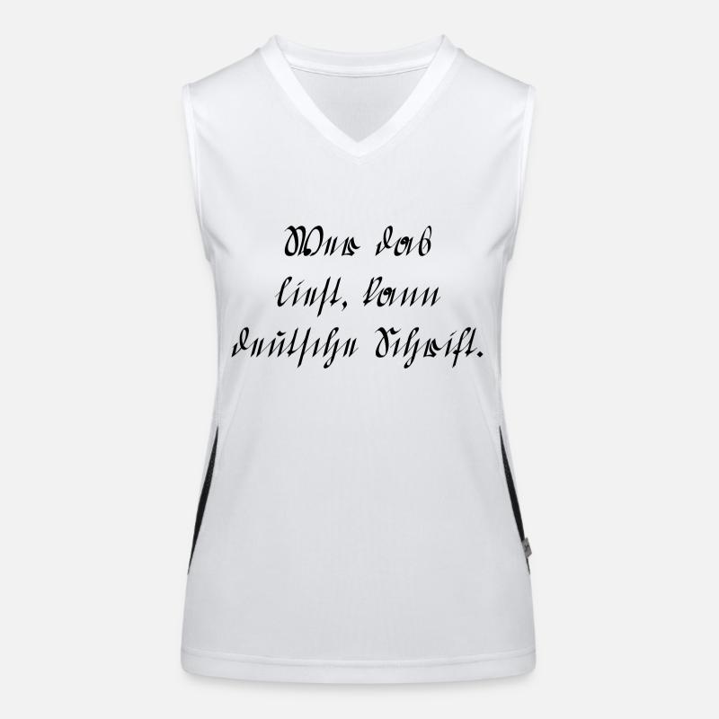 German writing Women's Functional Contrast Tank Top