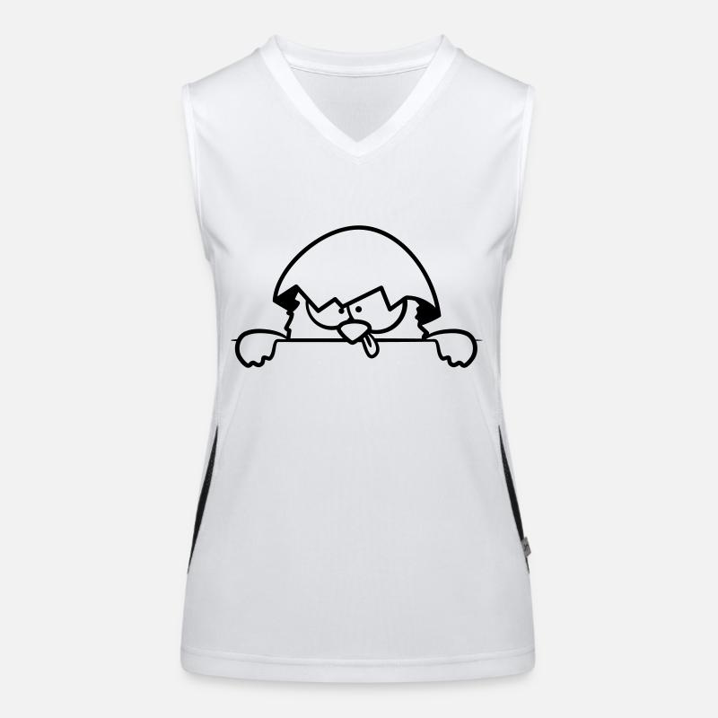 Crazy chicks behind wall Women's Functional Contrast Tank Top