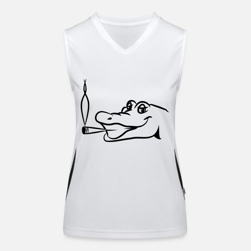 Crocodile funny naughty joint kiffen head Women's Functional Contrast Tank Top