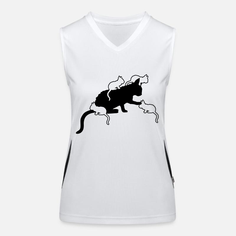 Süße viele Kitten Mama Funktionelles Kontrast-Tank Top für Frauen