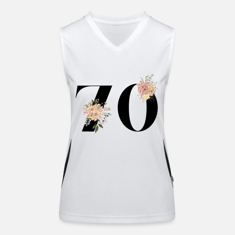 70e anniversaire fleuris (Cadeau de 70 ans) Débardeur respirant contrasté Femme