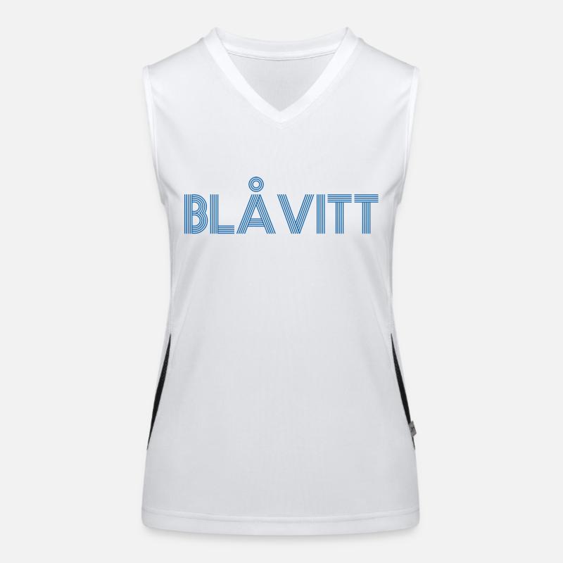 Blau und Weiß Funktionelles Kontrast-Tank Top für Frauen