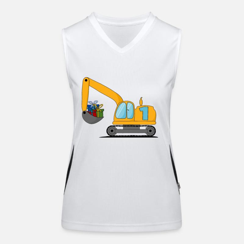 Bagger Kinder 1. Geburtstag Funktionelles Kontrast-Tank Top für Frauen