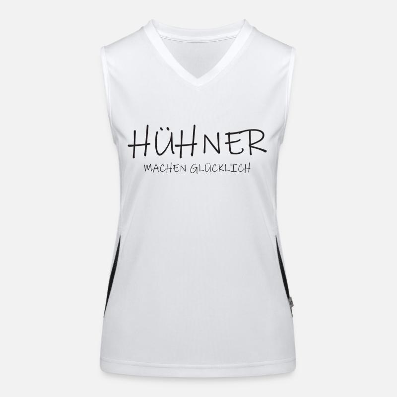 Hühner machen glücklich Funktionelles Kontrast-Tank Top für Frauen