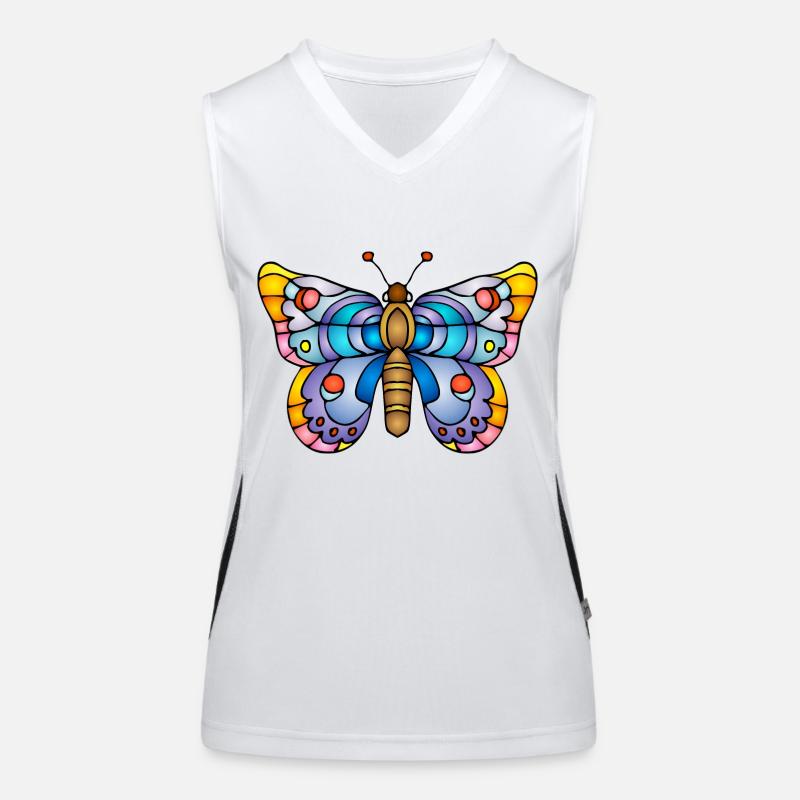Bunter Schmetterling Funktionelles Kontrast-Tank Top für Frauen