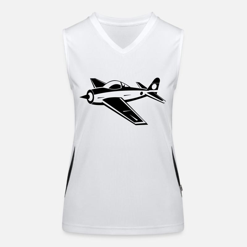 vintage fighter plane Women's Functional Contrast Tank Top