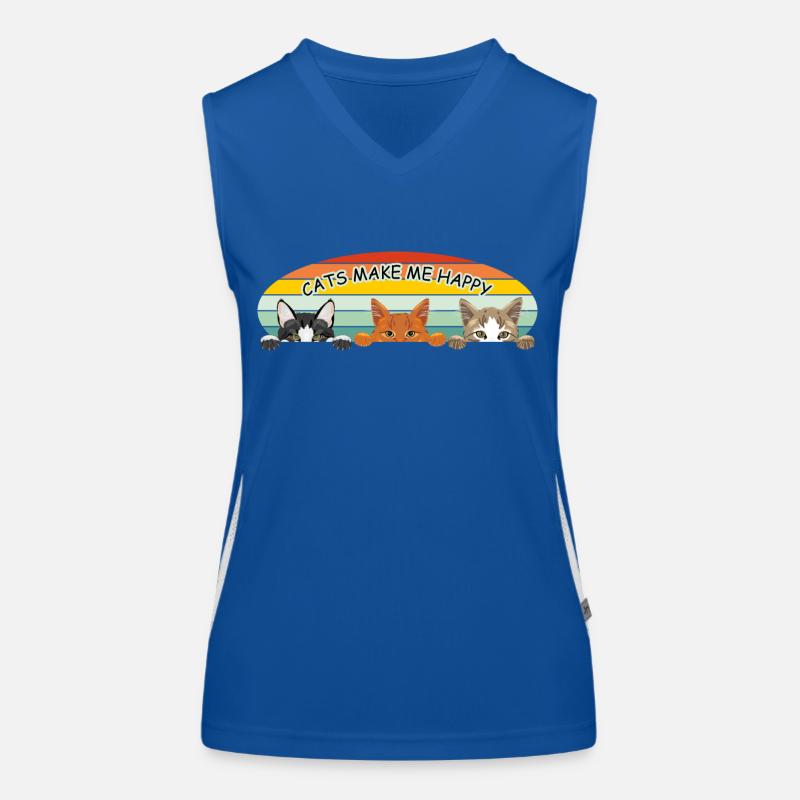 Katzen machen mich glücklich Funktionelles Kontrast-Tank Top für Frauen