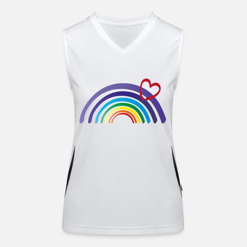 regenbogen mit herz Funktionelles Kontrast-Tank Top für Frauen