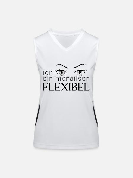 Moralisch flexibel - Funktionelles Kontrast-Tank Top für Frauen - Weiß/Schwarz - Vorne