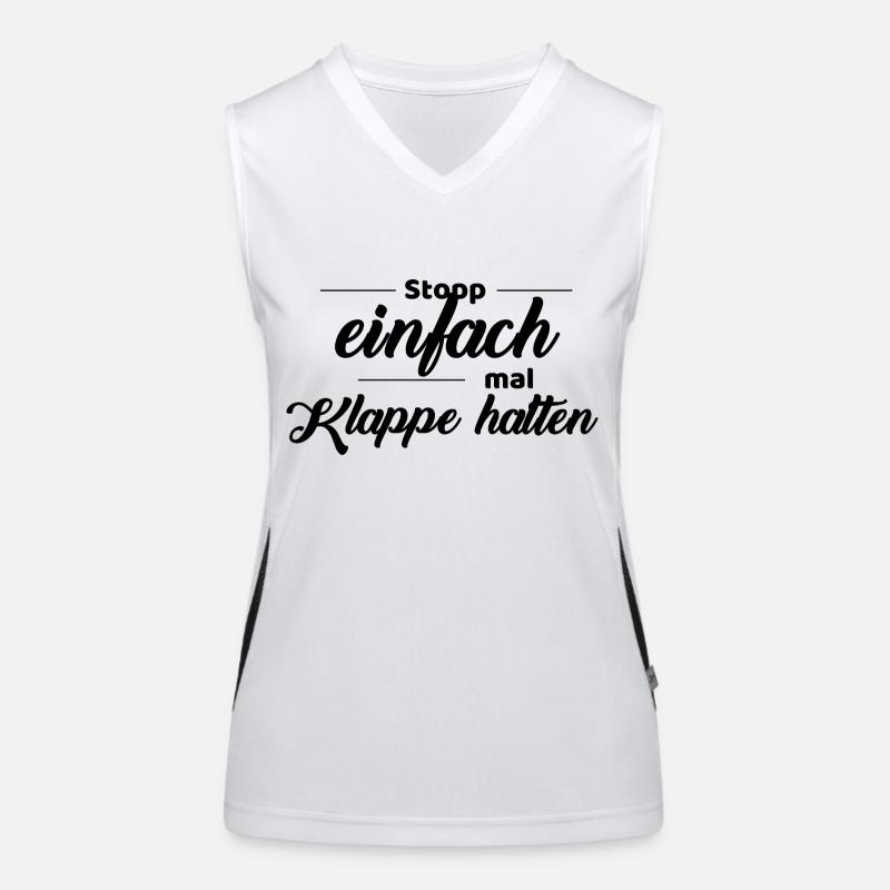 stopp einfach mal Klappe halten Funktionelles Kontrast-Tank Top für Frauen