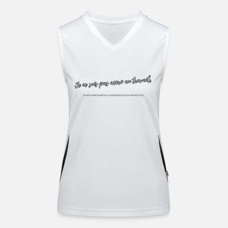 Workaholic - Women's Functional Contrast Tank Top - white/black